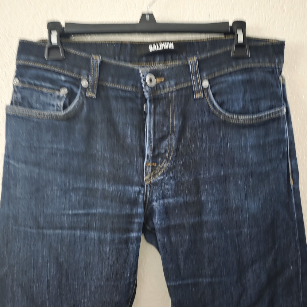 Baldwin The Henley Slim Leg Crop Men's Dark Blue Jeans 31 - Picture 2 of 14